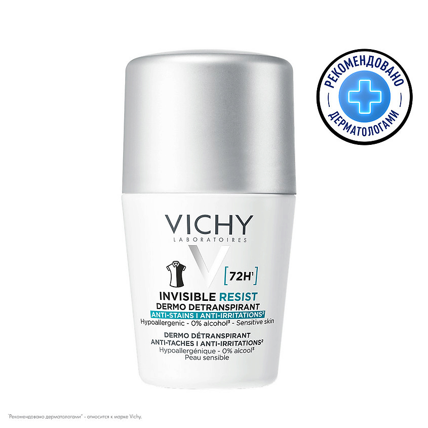 VICHY Шариковый дезодорант-антиперспирант, женский Invisible Resist – фото 1