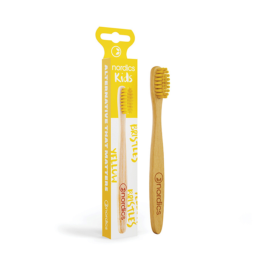 NORDICS Зубная щетка детская бамбуковая Yellow Bristles – фото 1