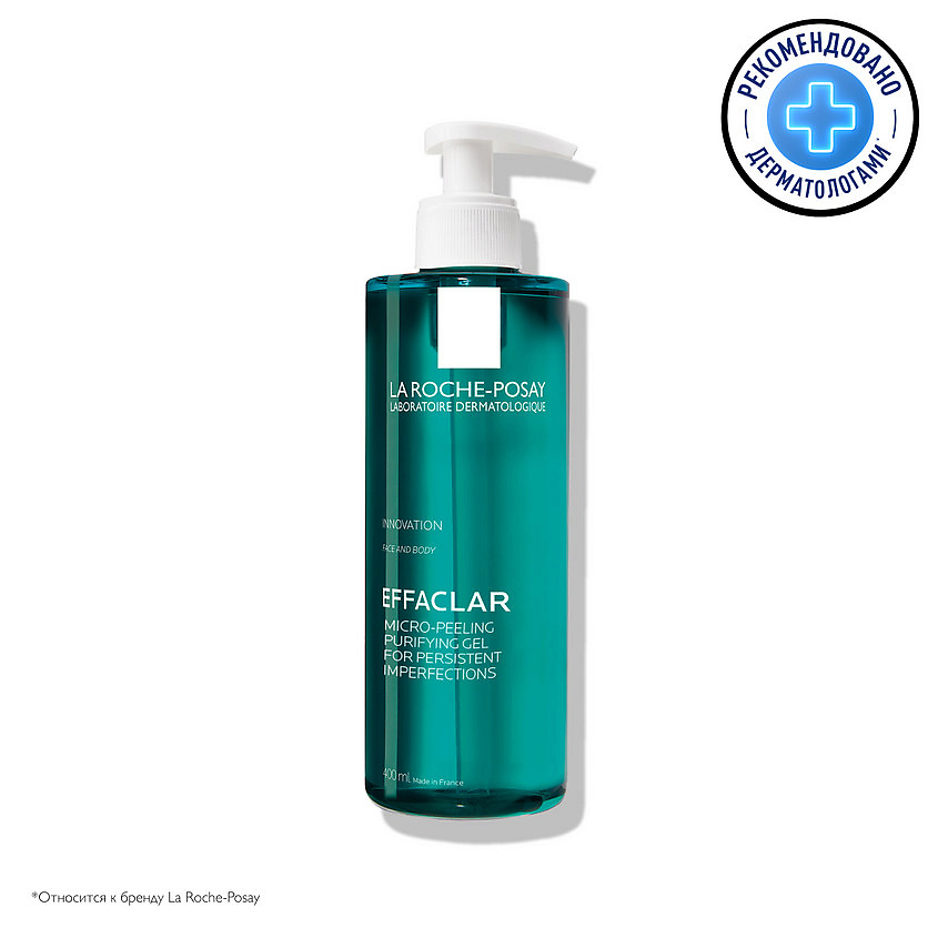 LA ROCHE-POSAY Effaclar Микроотшелушивающий очищающий гель для лица и тела от прыщей, черных точек и постакне с салициловой кислотой, для умывания жирной, проблемной кожи – фото 1