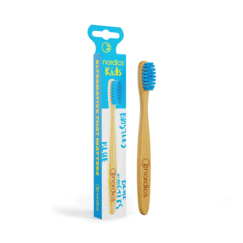 NORDICS Зубная щетка детская бамбуковая Blue Bristles – фото 1