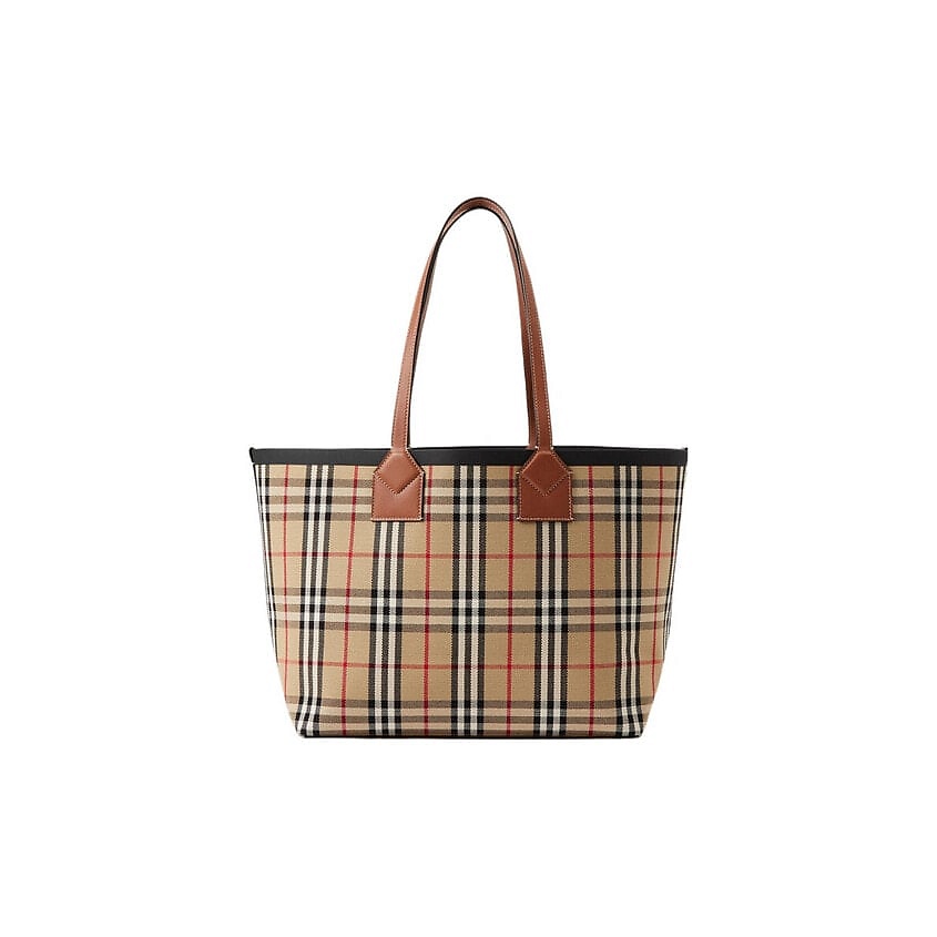 BURBERRY Сумка Cotton Canvas With Calfskin Tote (Basic Set+Shopping Bag) – фото 5