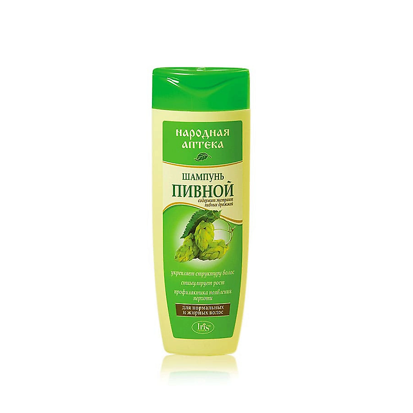 IRIS COSMETIC Шампунь Народная аптека Пивной для нормальных и жирных волос – фото 5
