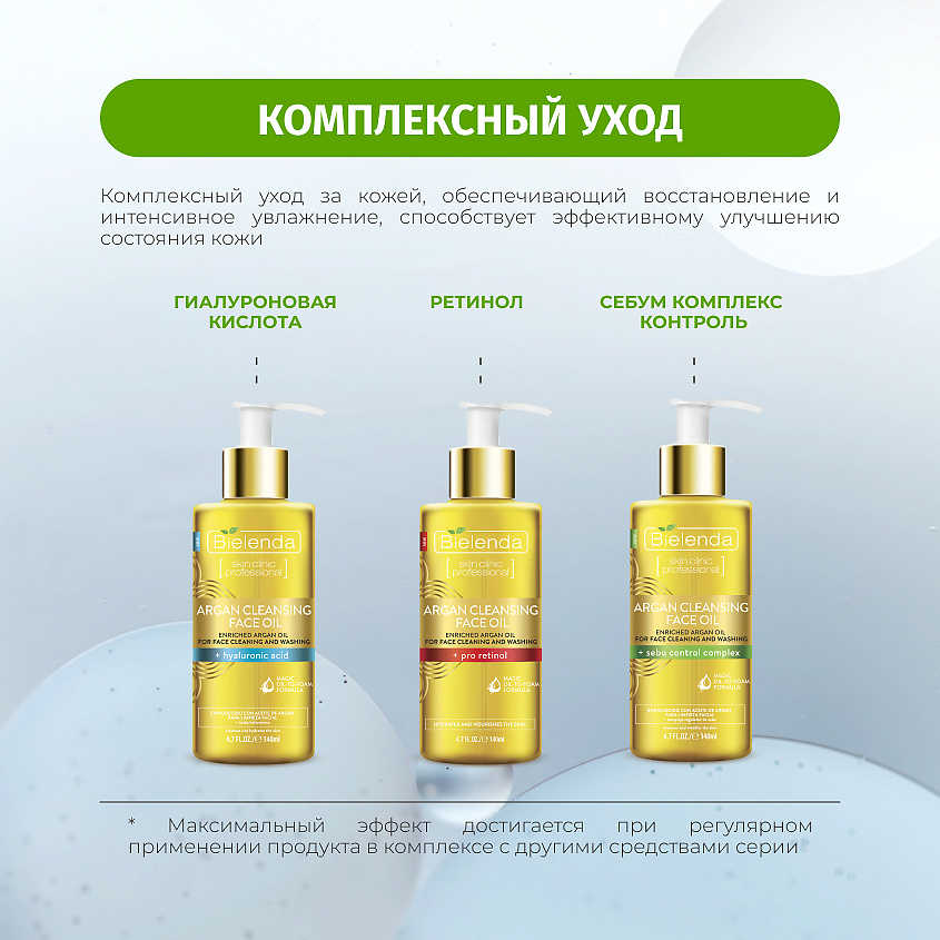 BIELENDA Гидрофильное масло для снятия макияжа ARGAN CLEANSING FACE OIL регулирующее – фото 6