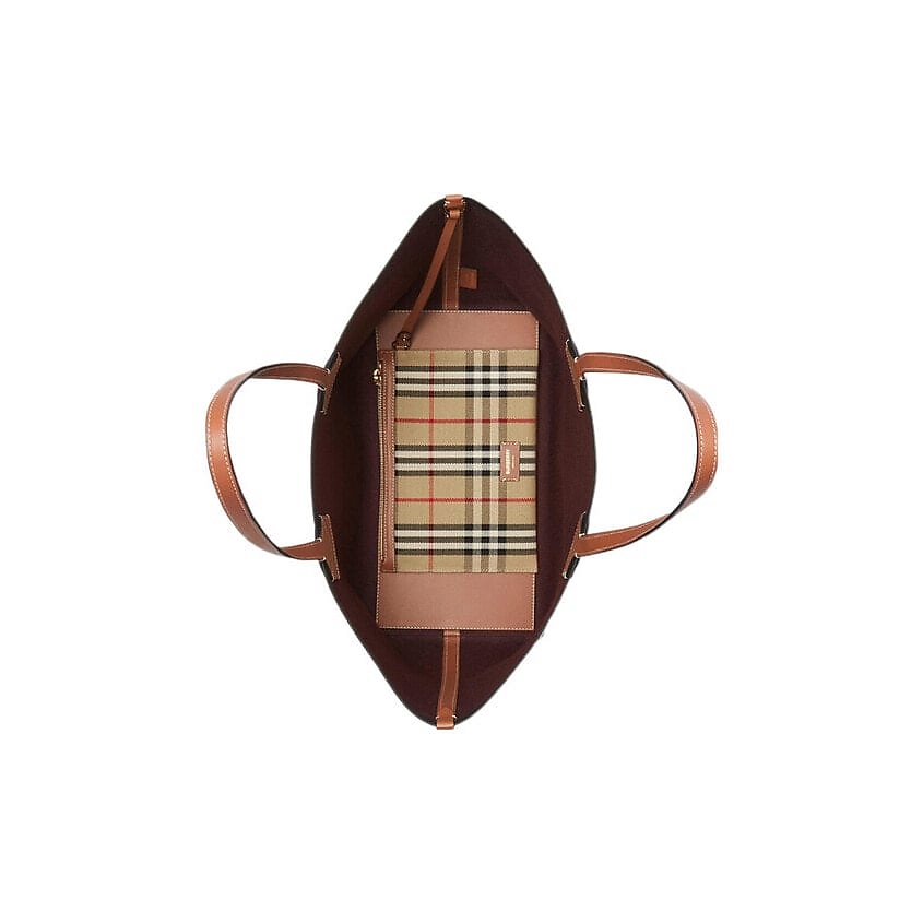 BURBERRY Сумка Cotton Canvas With Calfskin Tote (Basic Set+Shopping Bag) – фото 2