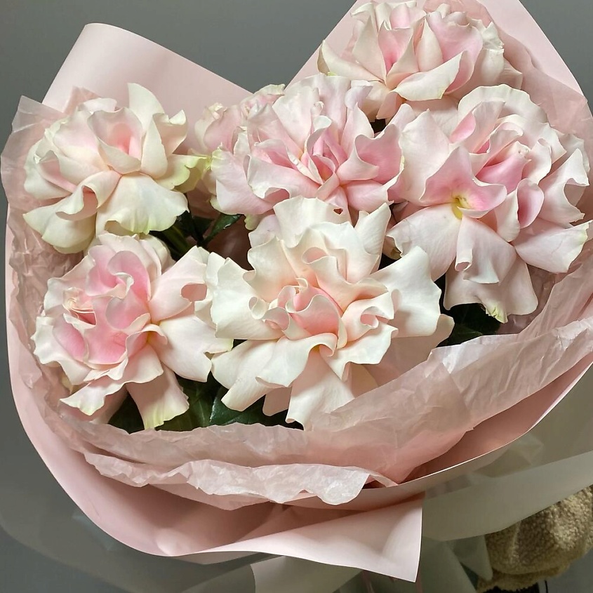 VLSHBN FLOWERS STATE Монобукет из нежных французских роз Пинк Мондиаль – фото 2