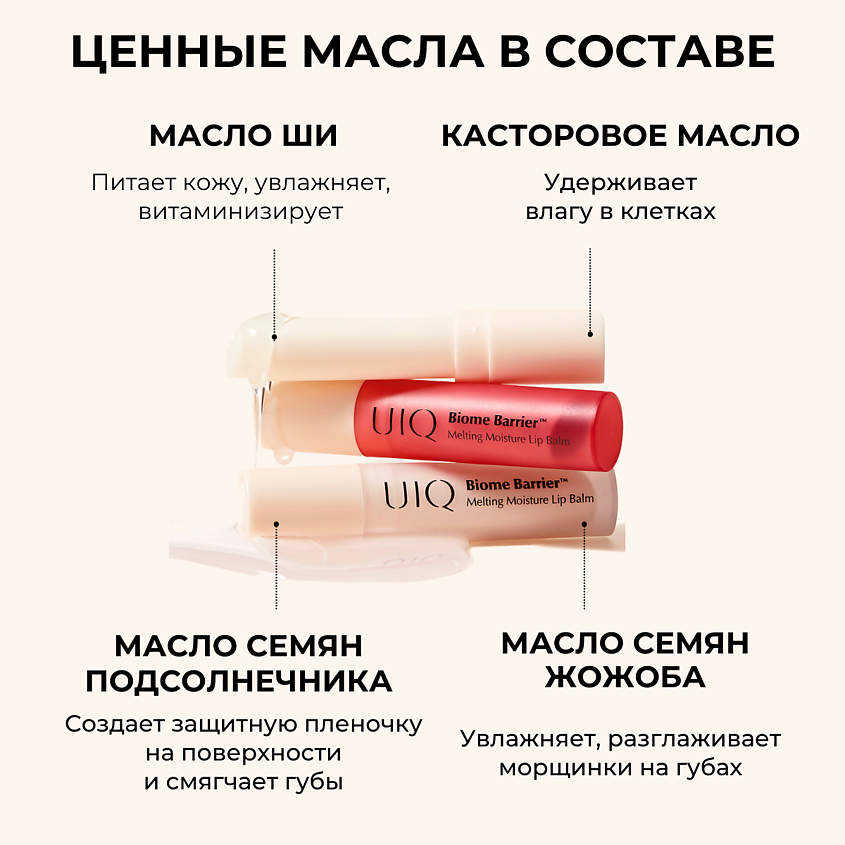 UIQ Увлажняющий бальзам для губ прозрачный Melting Moisture Lip Balm Rosy – фото 9