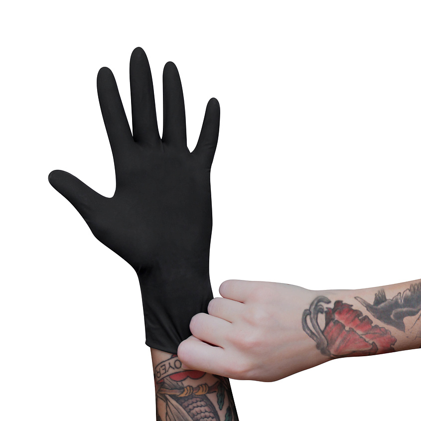 JAPURE YOU Перчатки нитриловые, "Black Skinny Gloves", 100шт – фото 2