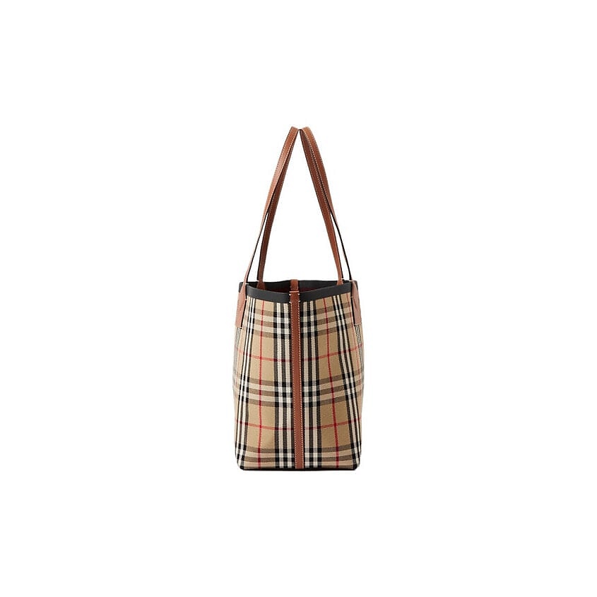 BURBERRY Сумка Cotton Canvas With Calfskin Tote (Basic Set+Shopping Bag) – фото 3