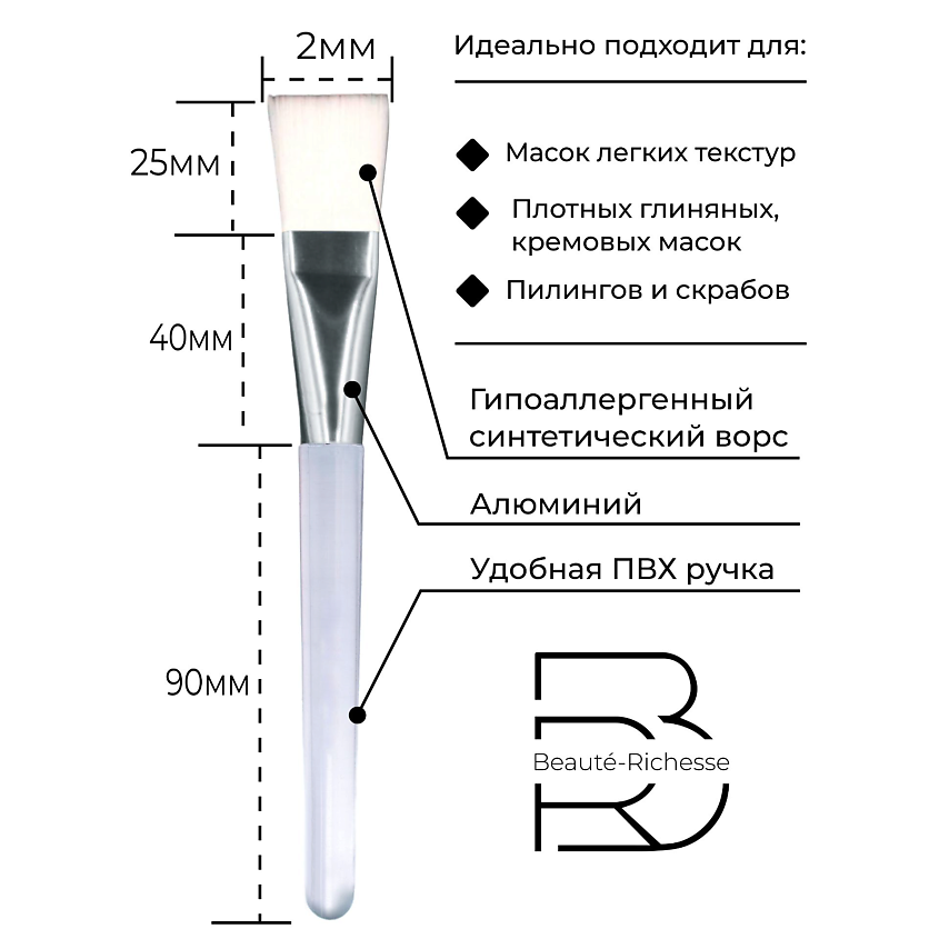 BEAUTÉ-RICHESSE Кисти косметические для нанесения масок – фото 4