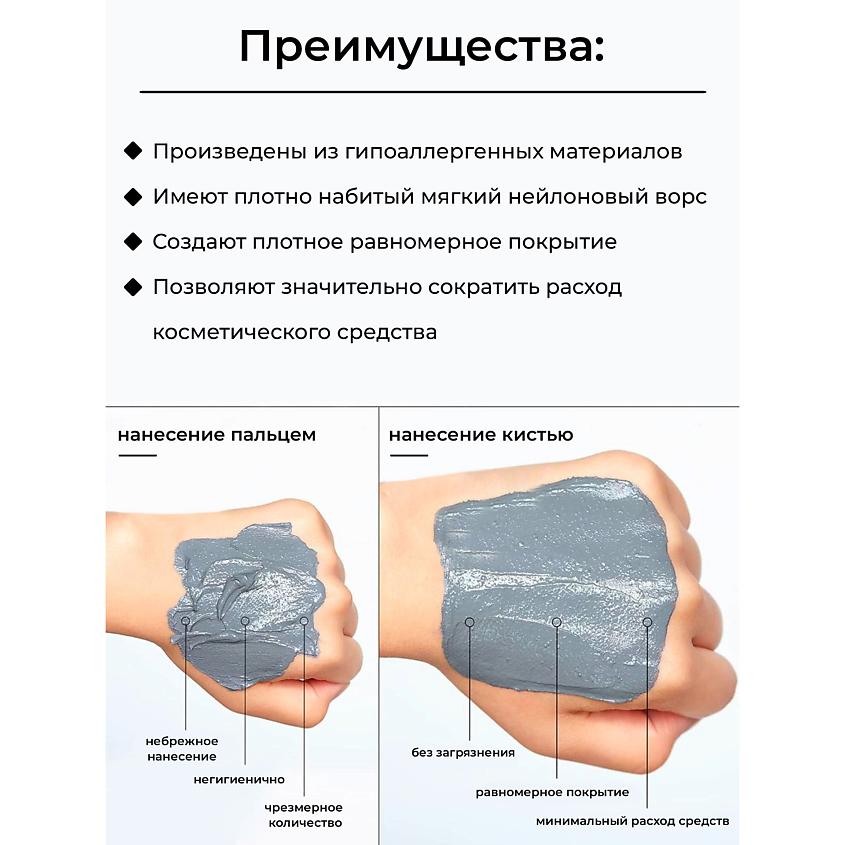 BEAUTÉ-RICHESSE Кисти косметические для нанесения масок – фото 3