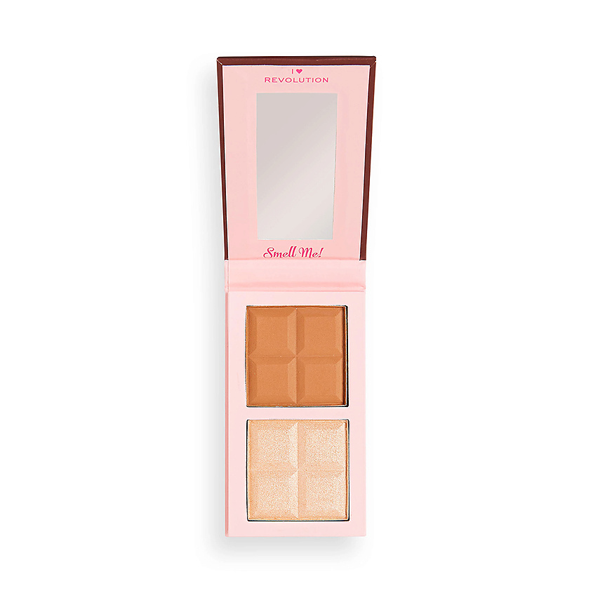 I HEART REVOLUTION Палетка для контурирования: бронзер и хайлайтер CHOCOLATE CONTOUR BAR, Light, 9 г – фото 4