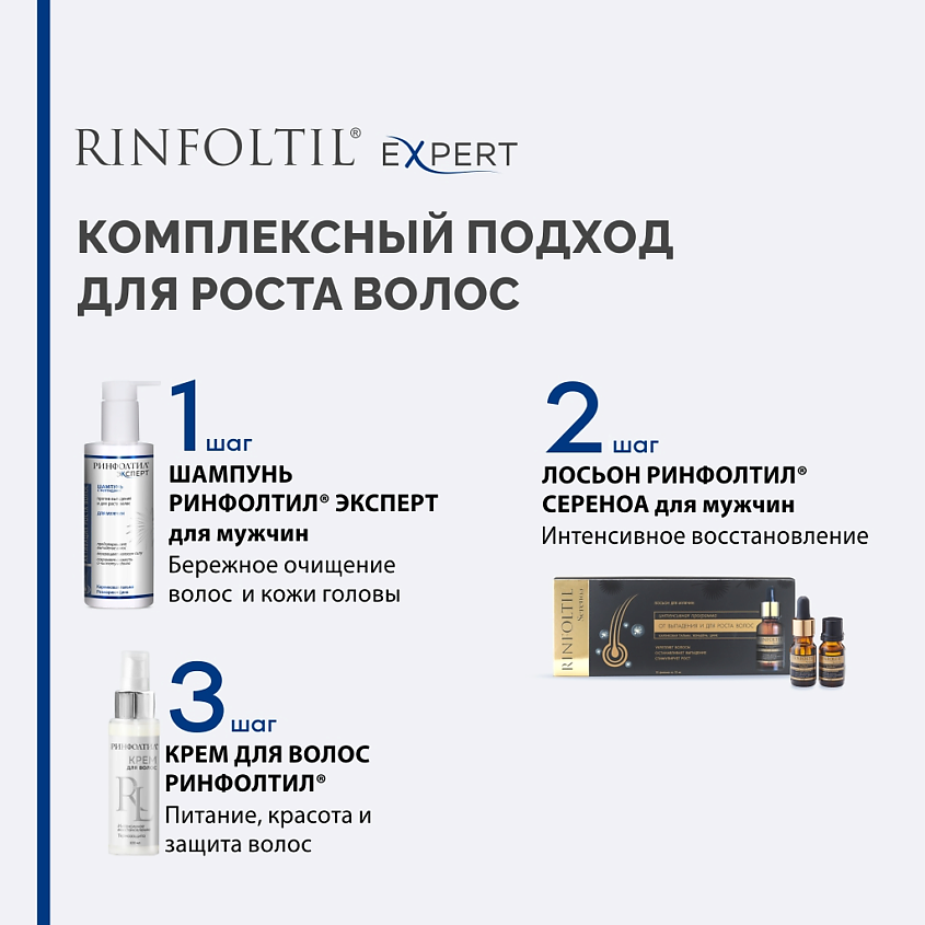 РИНФОЛТИЛ EXPERT Шампунь против выпадения и для роста для мужчин – фото 2