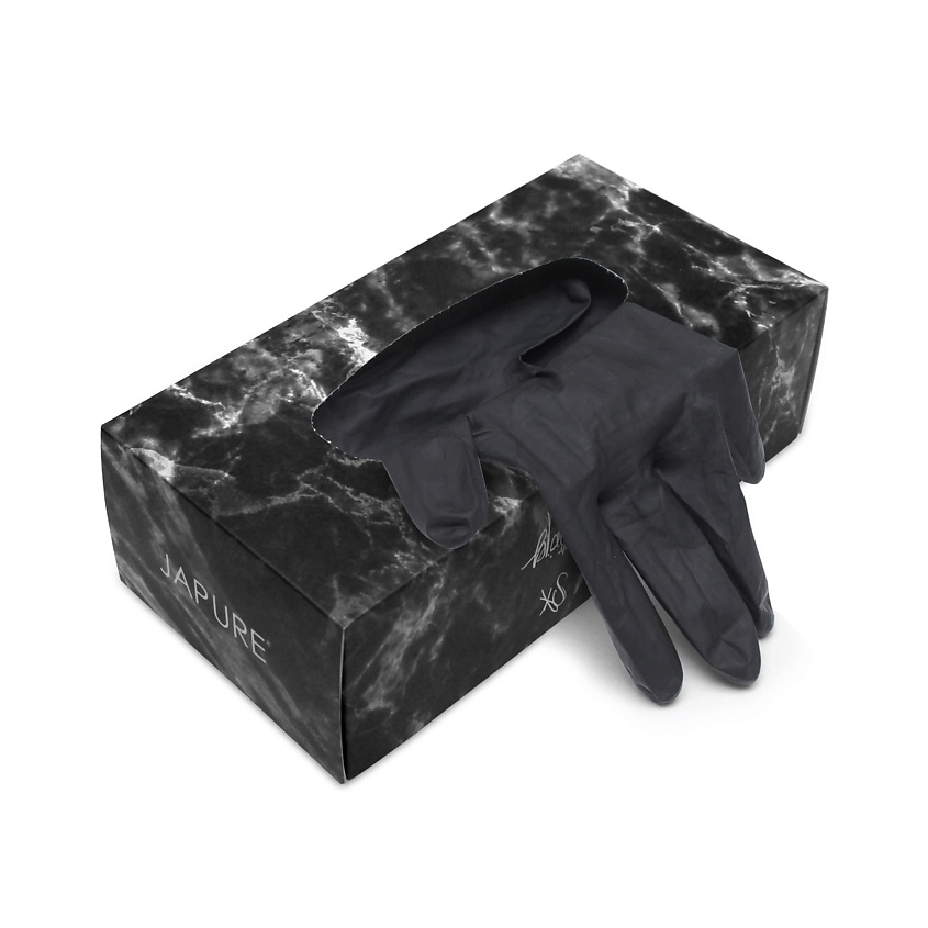 JAPURE YOU Перчатки нитриловые, "Black Skinny Gloves", 100шт – фото 1