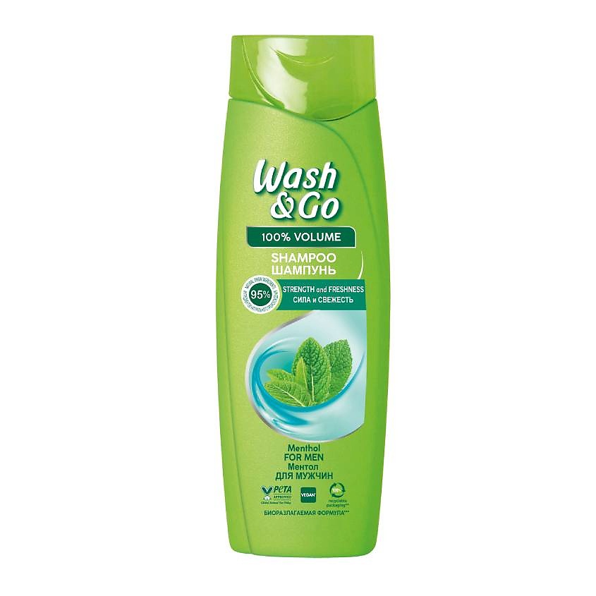 WASH&GO Шампунь с ментолом для всех типов волос Shampoo With Menthol For All Hair Needs – фото 2