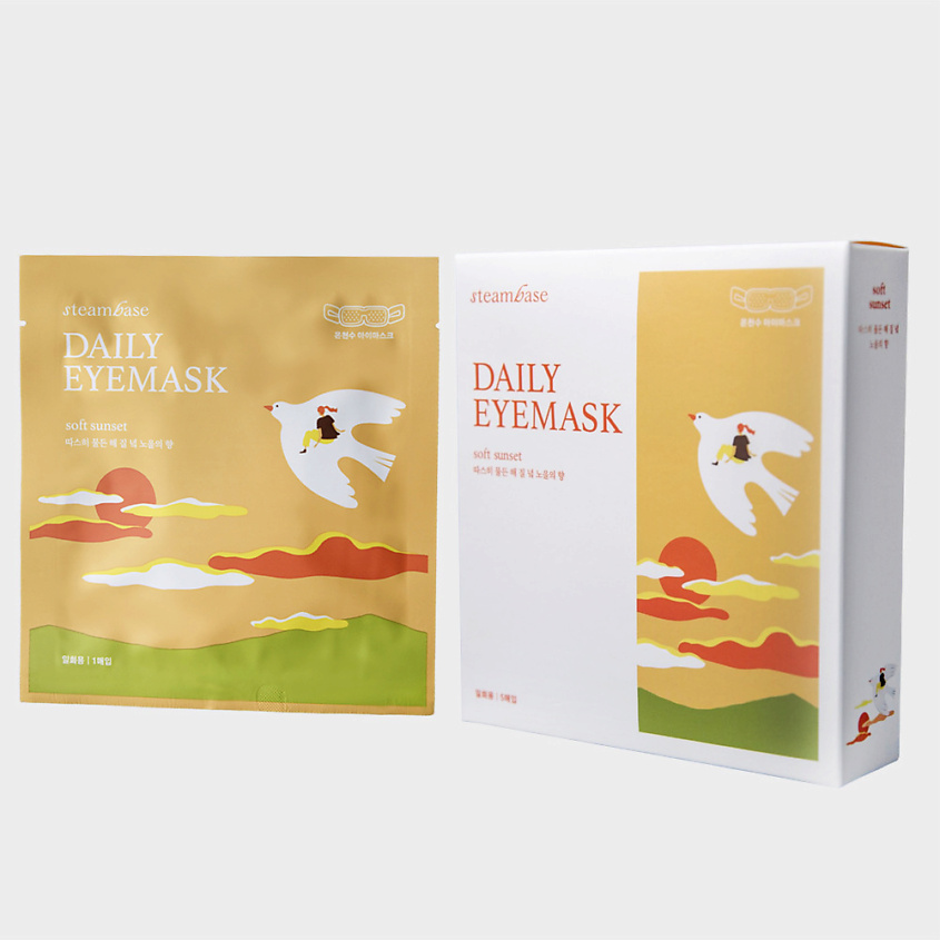 STEAMBASE DAILY EYEMASK SOFT SUNSET Паровая анти стресс аромо маска для глаз Мягкий закат – фото 1