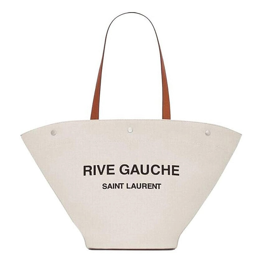 無*様 YVES SAINT LAURENT rive gauche レザー バ YVES SAINT LAURENT Сумка Rive Gauche Canvas With Leather Tote Bag