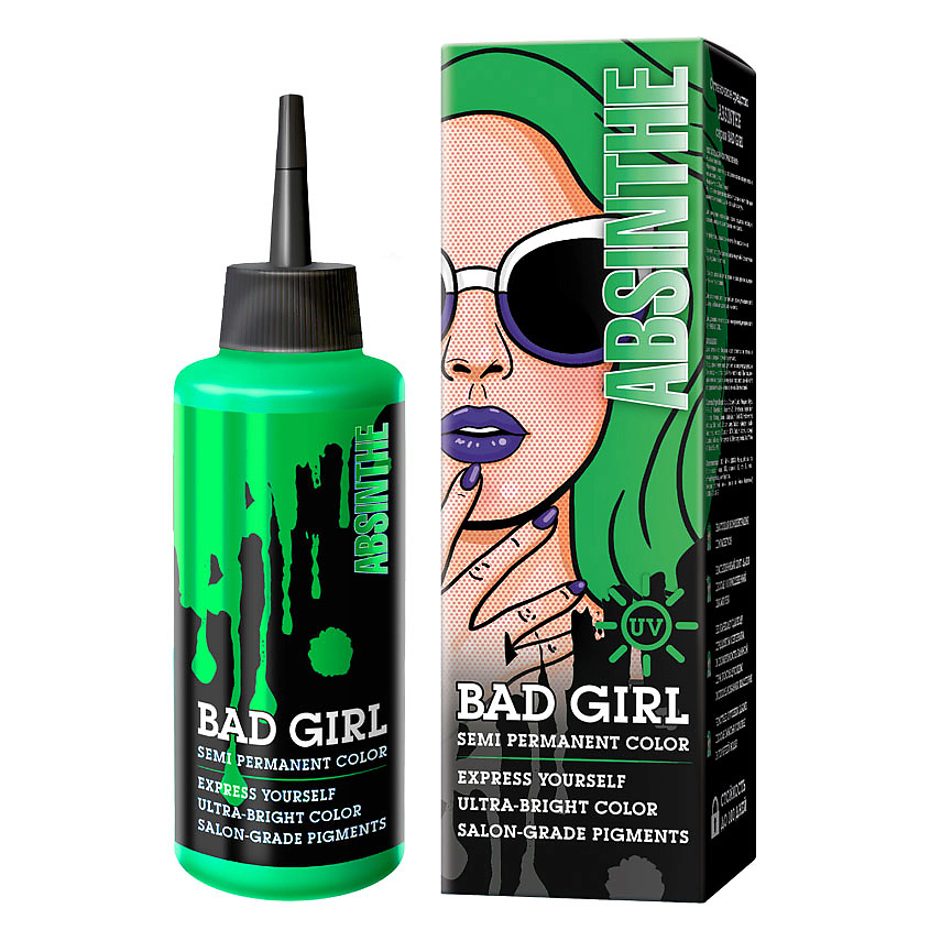 BAD GIRL оттеночное средство, Absinthe (неоновый зеленый) 150 мл – фото 1