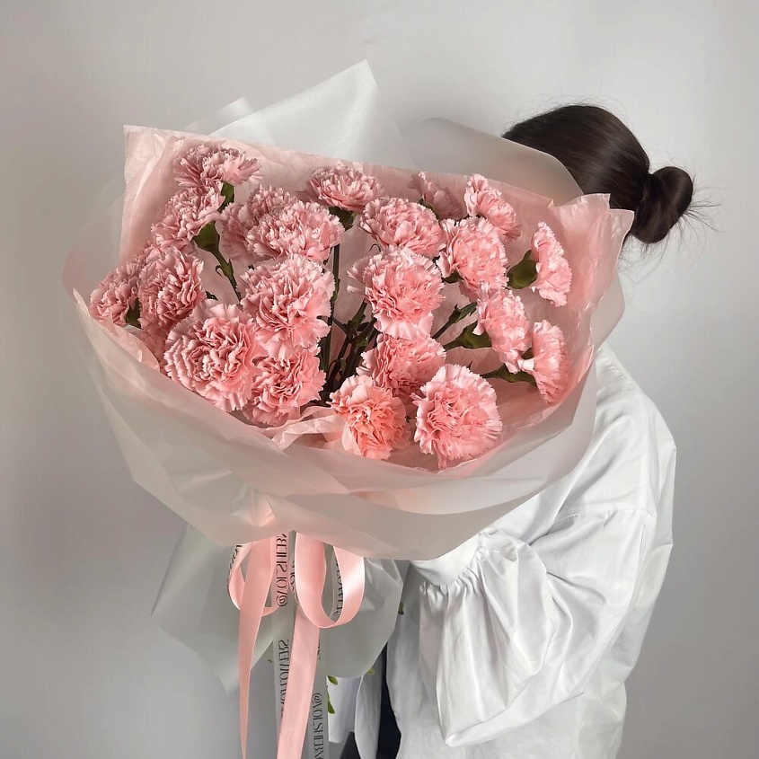 VLSHBN FLOWERS STATE Монобукет из 25 нежно-розовых Гвоздик – фото 1