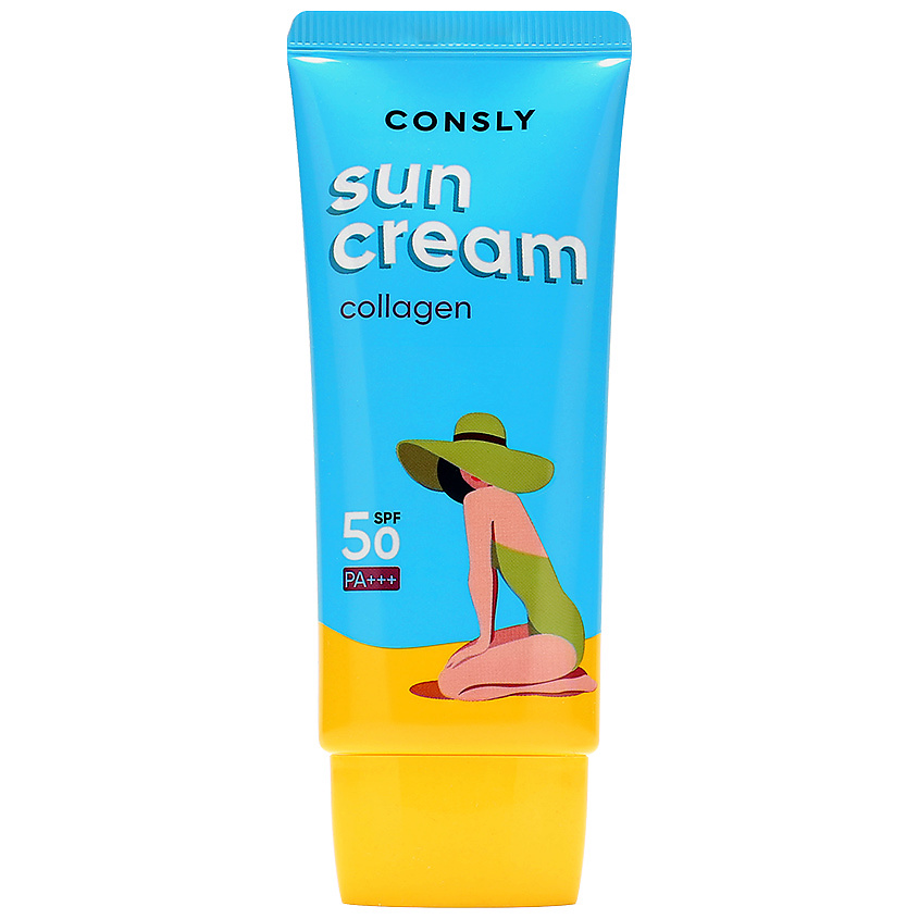 CONSLY Крем солнцезащитный с морским коллагеном SPF 50/PA для нормальной и сухой кожи Sunblock With Marine Collagen Spf 50+/Pa+++ For Normal And Dry Skin – фото 1