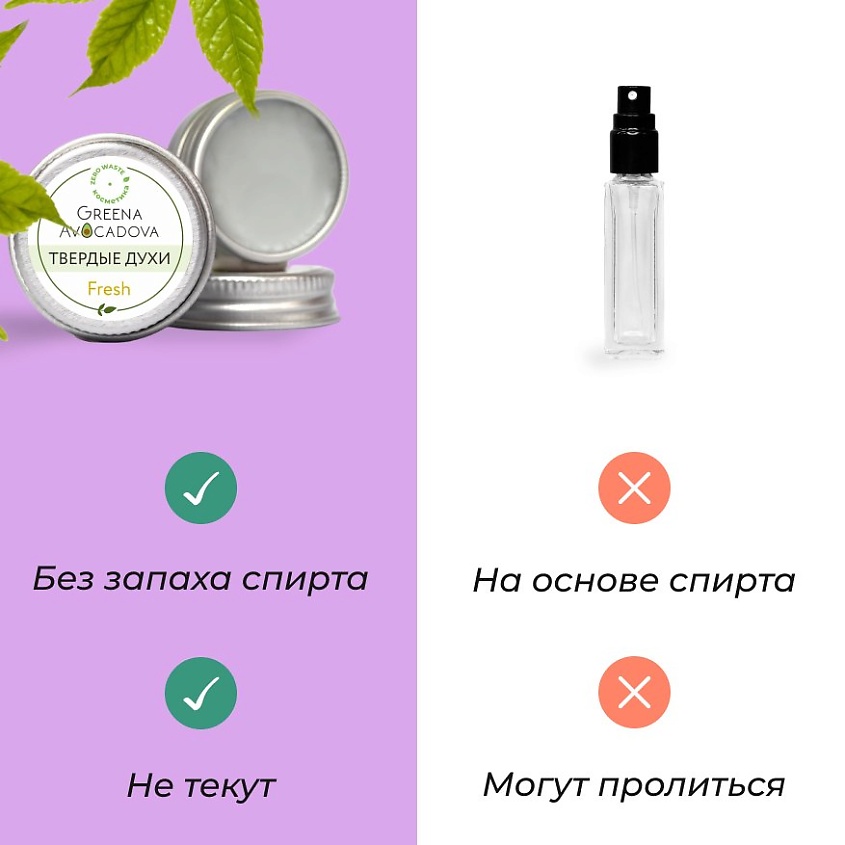 GREENA AVOCADOVA Твердые духи Fresh – фото 3