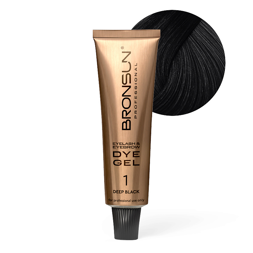 BRONSUN Гель-краска для ресниц и бровей Eyelash and Eyebrow DYE, № 1 Черный, 15 мл – фото 2