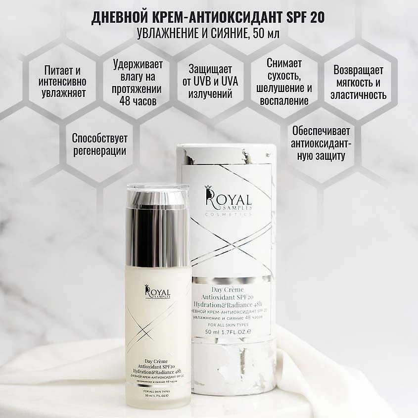 ROYAL SAMPLES Косметический набор Ideal Face крем для лица дневной +крем ночной +крем для век – фото 11