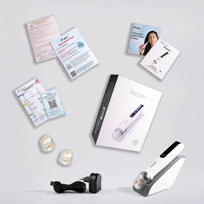 DR.PEN Biopen Q2 Аппарат дермапен 3 в 1 Микронидлинг, EMS электромиостимуляция и фототерапия – фото 11