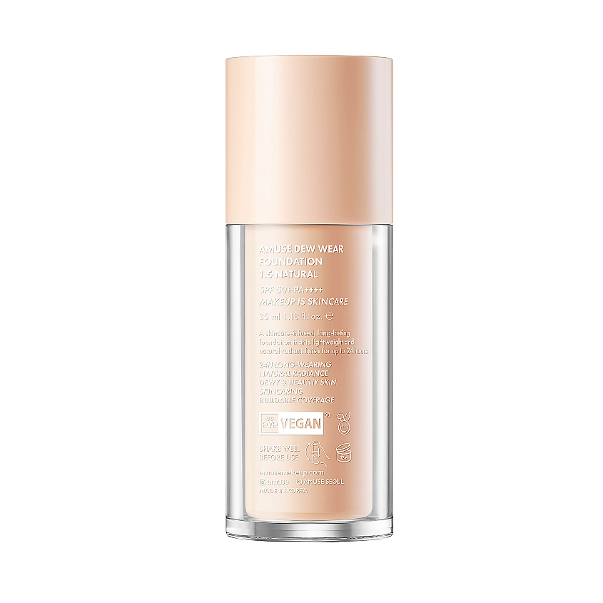 AMUSE Тональная основа для лица с сияющим финишем Dew Wear Foundation – фото 5