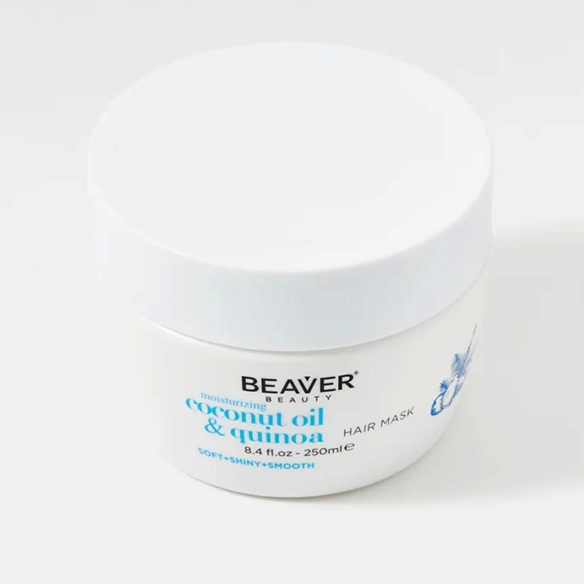 BEAVER Увлажняющая маска для волос Coconut Oil& quinoa Mask, для сухих, пористых,окрашенных – фото 2