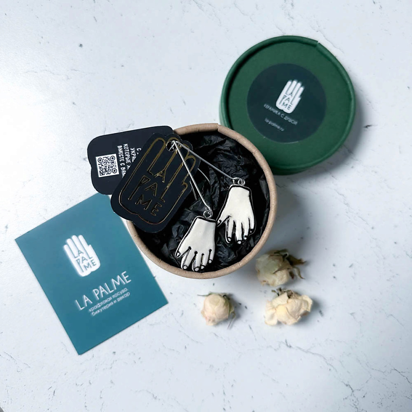 LA PALME ARTISAN CERAMICA Серьги авторские Обнимаю рука Л – фото 3