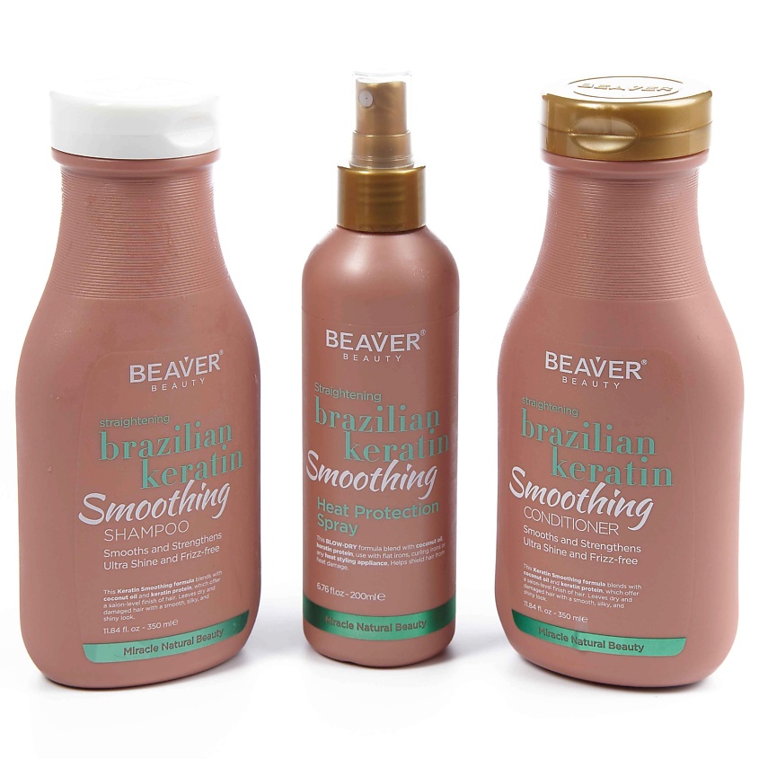 BEAVER Спрей-термозащита с кератином Brazilian Keratin Smoothing для эластичности волос – фото 5