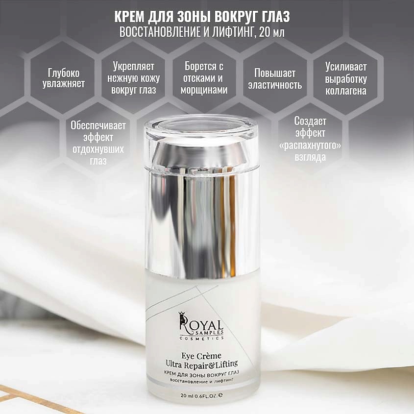 ROYAL SAMPLES Косметический набор Ideal Face крем для лица дневной +крем ночной +крем для век – фото 7