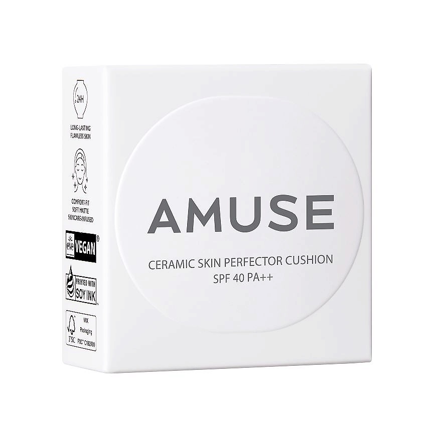 AMUSE Кушон для лица с плотным и стойким покрытием Ceramic Skin Perfector Cushion – фото 4