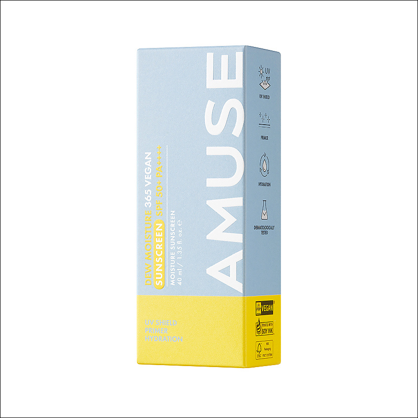 AMUSE Крем для лица солнцезащитный увлажняющий SPF 50+ PA++++ Dew Moisture 365 Vegan Sunscreen – фото 2