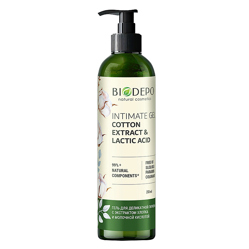 BIODEPO Гель для деликатной гигиены с экстрактом хлопка Cotton Extract and Lactic Acid – фото 1