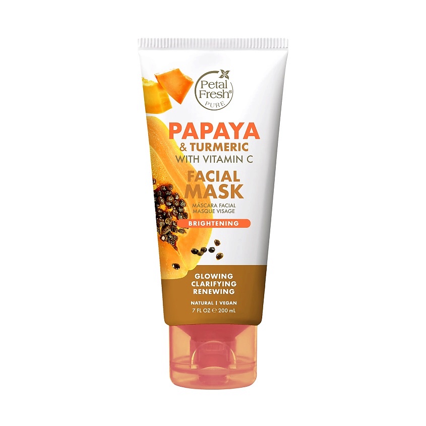 PETAL FRESH Маска для лица придающая сияние коже с экстрактом папайи и куркумы – фото 1