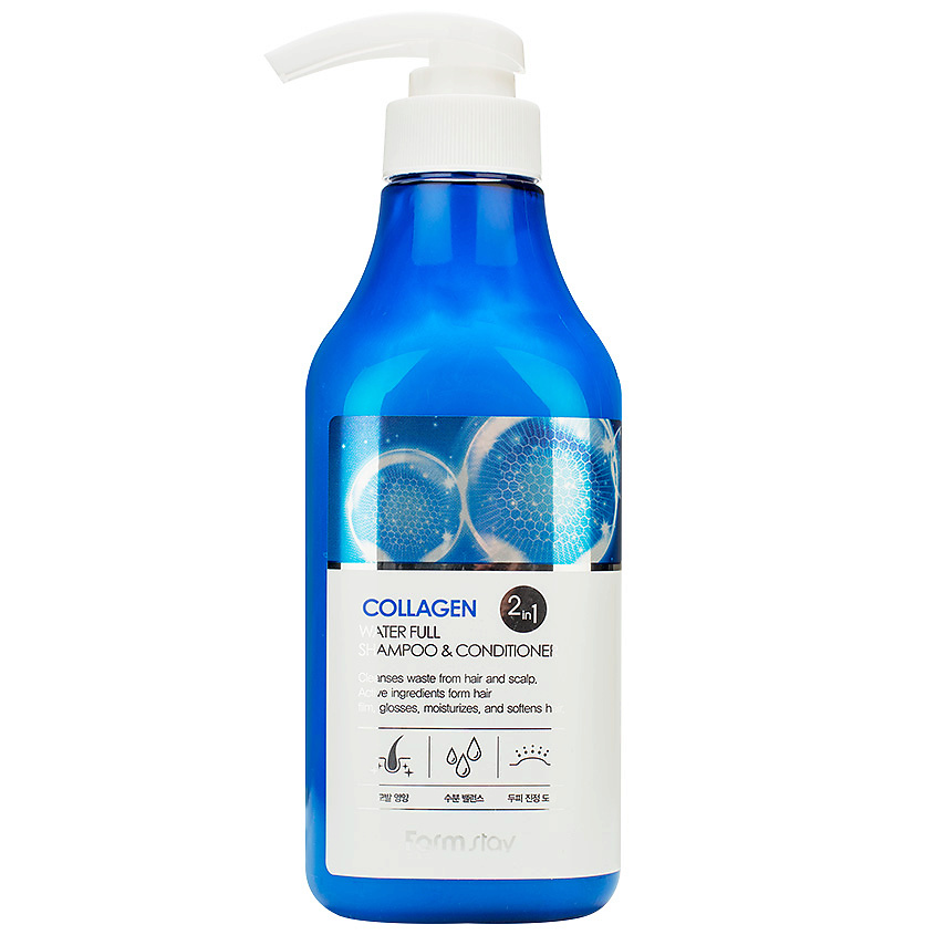 FARMSTAY Шампунь-кондиционер увлажняющий с коллагеном Collagen Water Full Shampoo & Conditioner – фото 1