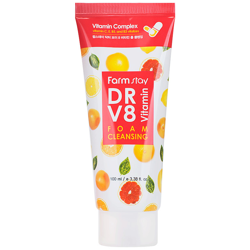FARMSTAY Пенка для лица очищающая с комплексом витаминов Dr-V8 Vitamin Foam Cleansing – фото 1