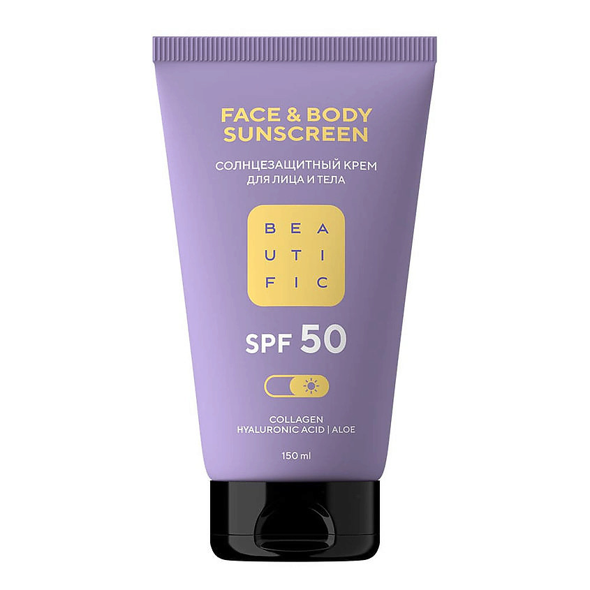 BEAUTIFIC Солнцезащитный крем для лица и тела с SPF 50 Face & Body Sunscreen – фото 1