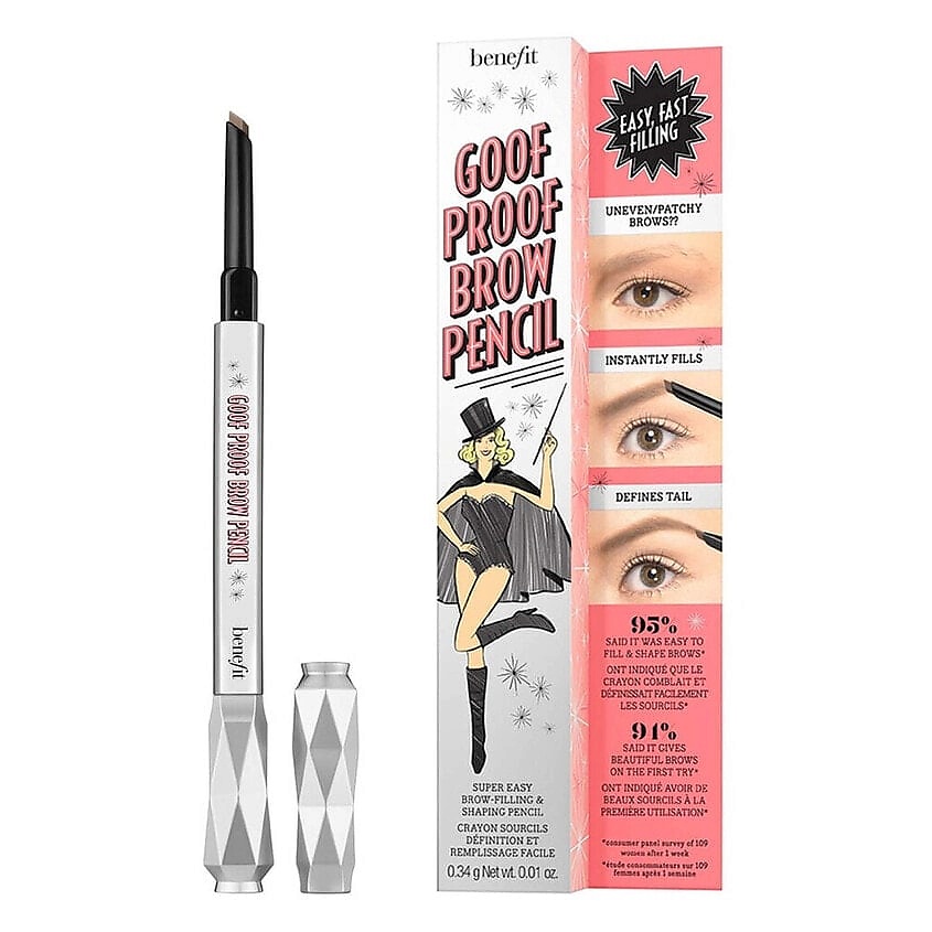BENEFIT Карандаш для бровей Goof Proof Pencil, 4 Warm Deep Brown – фото 1