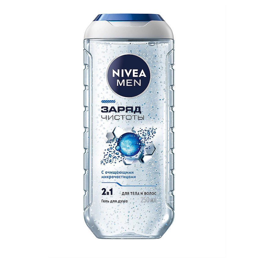 NIVEA Гель для душа мужской "Заряд чистоты" 2 в 1 для тела и волос Men – фото 1