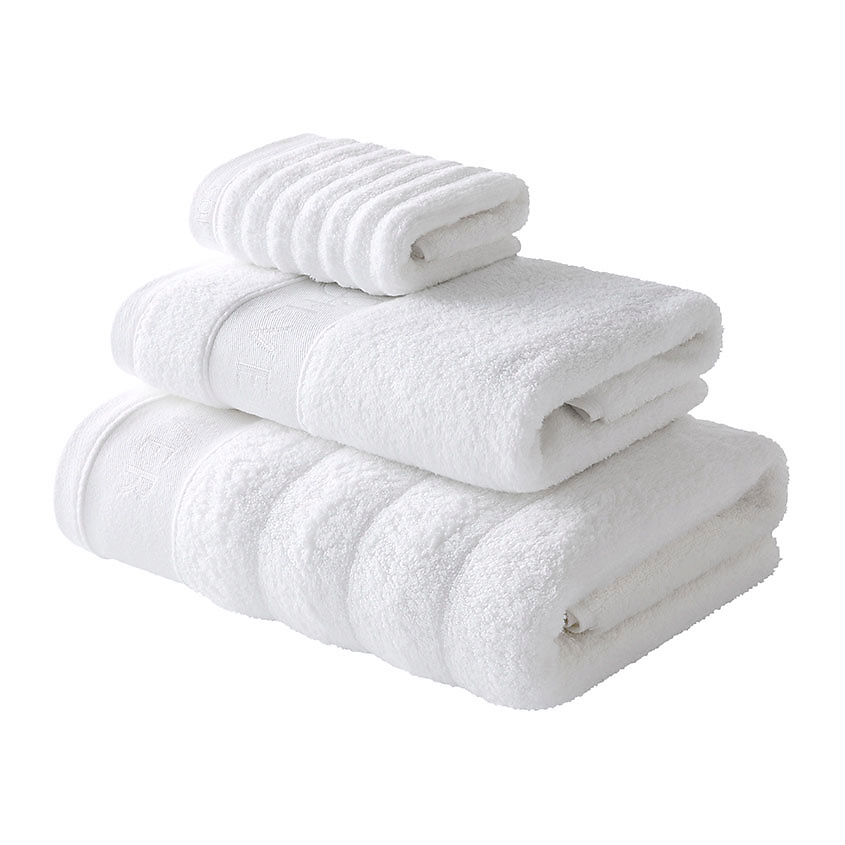 SOFT SILVER Набор Antibacterial Cotton Towels, полотенца для лица и тела 3 шт., размеры 30х50 см, 50х90 см, 70х140 см. Цвет: «Альпийский снег» (белый) – фото 1