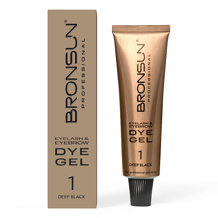 BRONSUN Гель-краска для ресниц и бровей Eyelash and Eyebrow DYE, № 1 Черный, 15 мл – фото 1