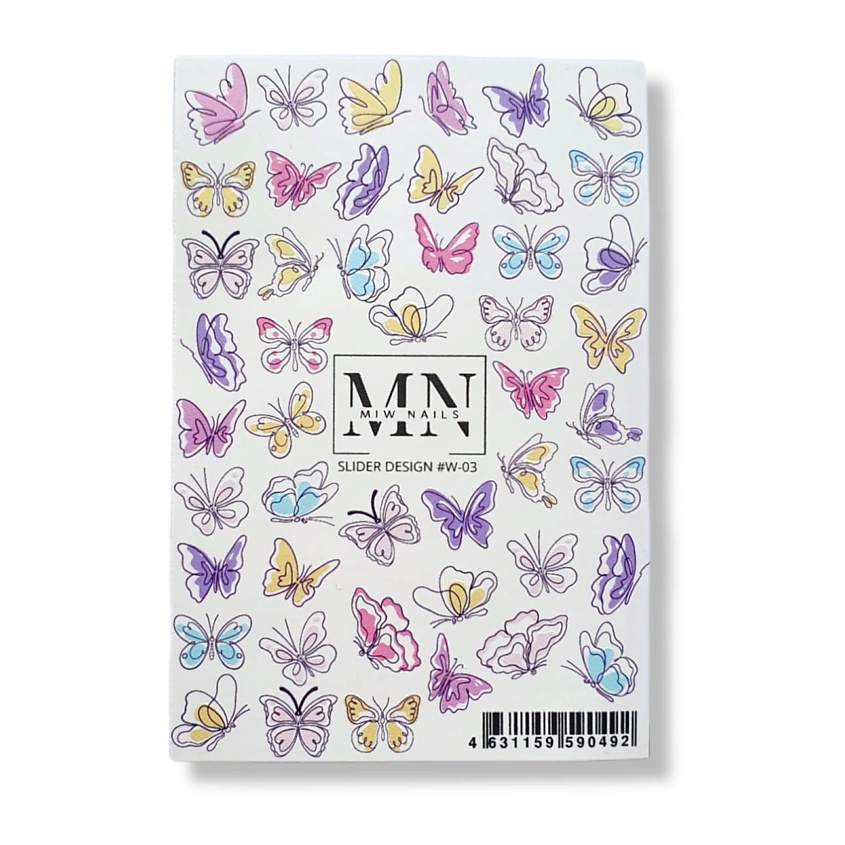 MIW NAILS Слайдер дизайн для маникюра бабочки – фото 2
