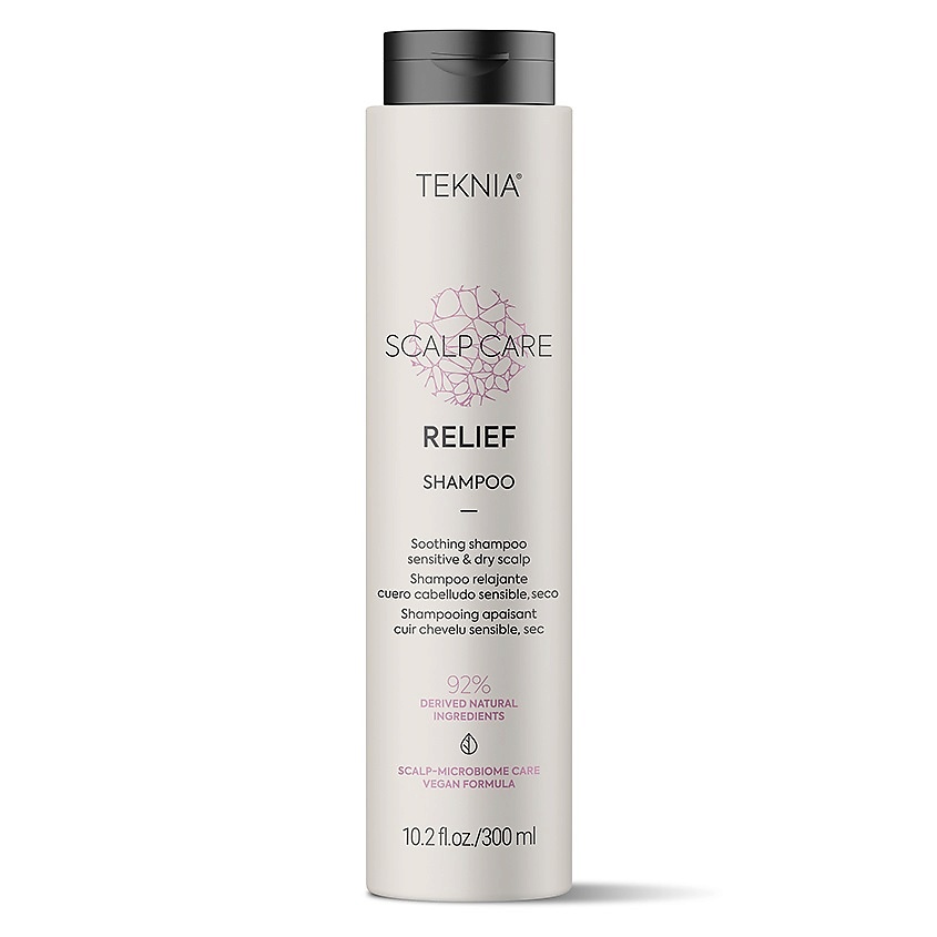 LAKME Шампунь Relief мицеллярный бессульфатный успокаивающий для сухой и чувствительной кожи головы Teknia Scalp Care Relief Shampoo – фото 2