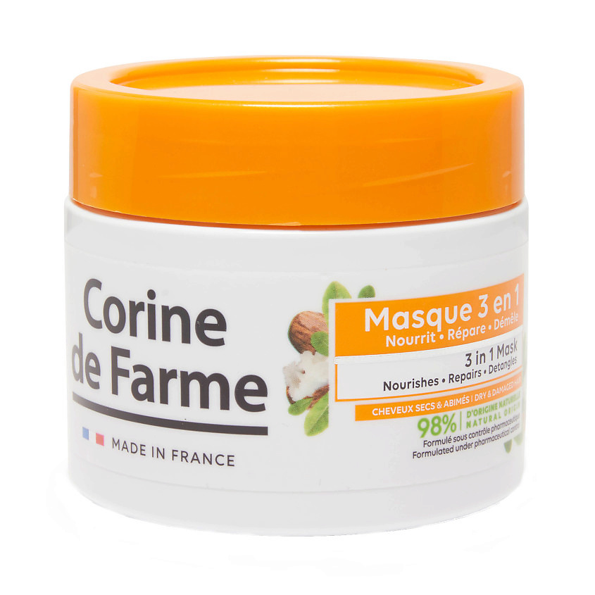 CORINE DE FARME Macка для волос 3 в 1 Питание, Восстановление и Гладкость Hair Mask 3 In 1 Nourishing, Restoring And Smoothing – фото 2