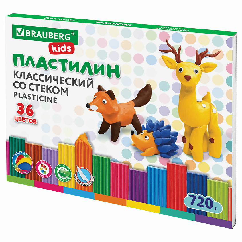 BRAUBERG Пластилин классический KIDS – фото 1