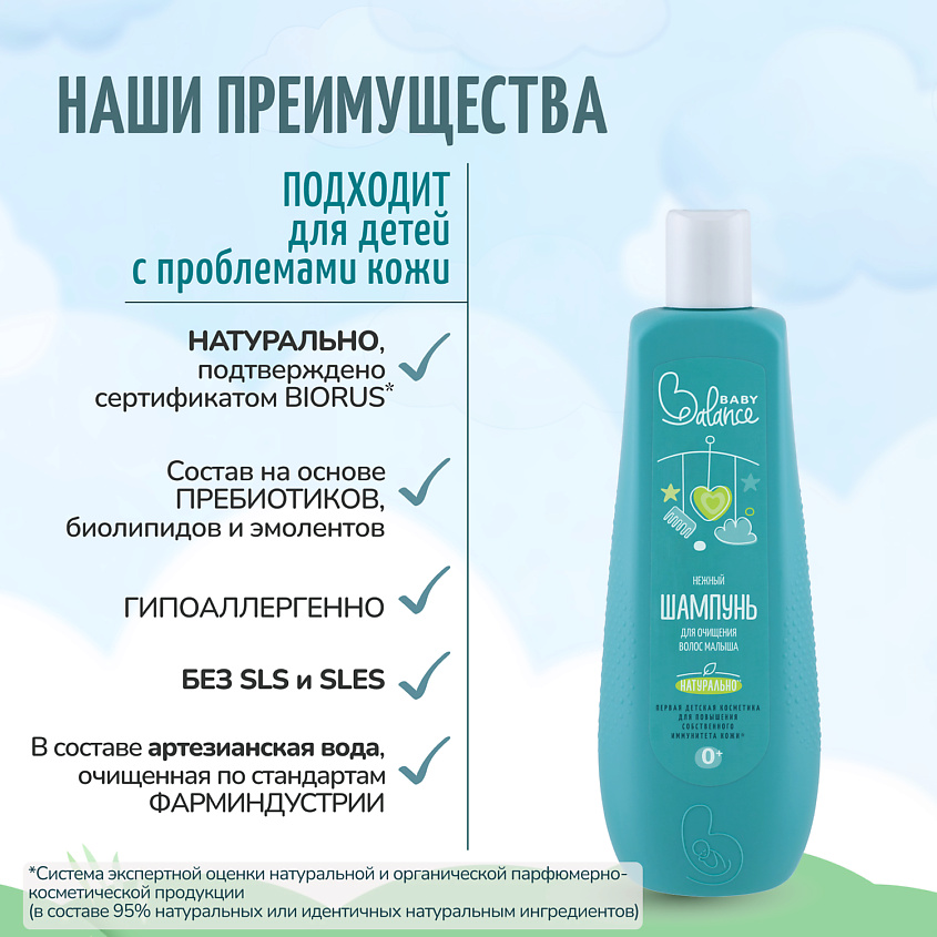 BABY BALANCE Шампунь нежный для очищения волос малыша – фото 2