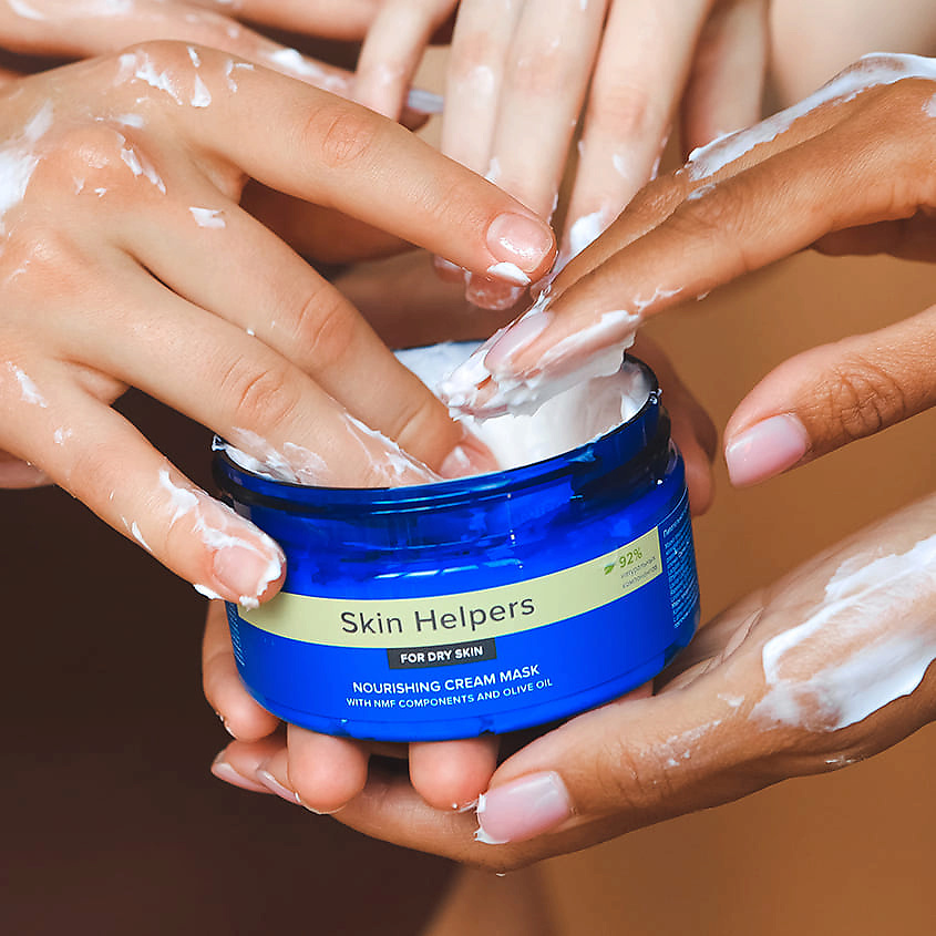 SKIN HELPERS Питательная крем-маска для сухой кожи с компонентами NMF и маслом оливы – фото 3