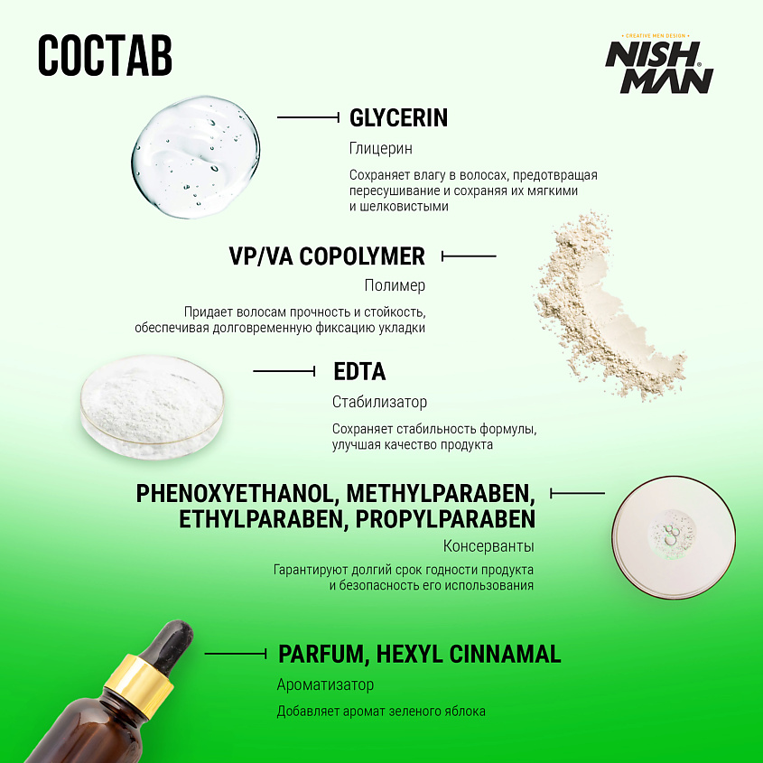 NISHMAN Матовая глина для укладки волос М2 – фото 6